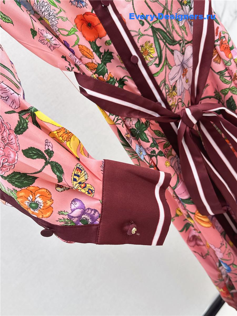 Gvc*1 gradient flora silk shirt dress