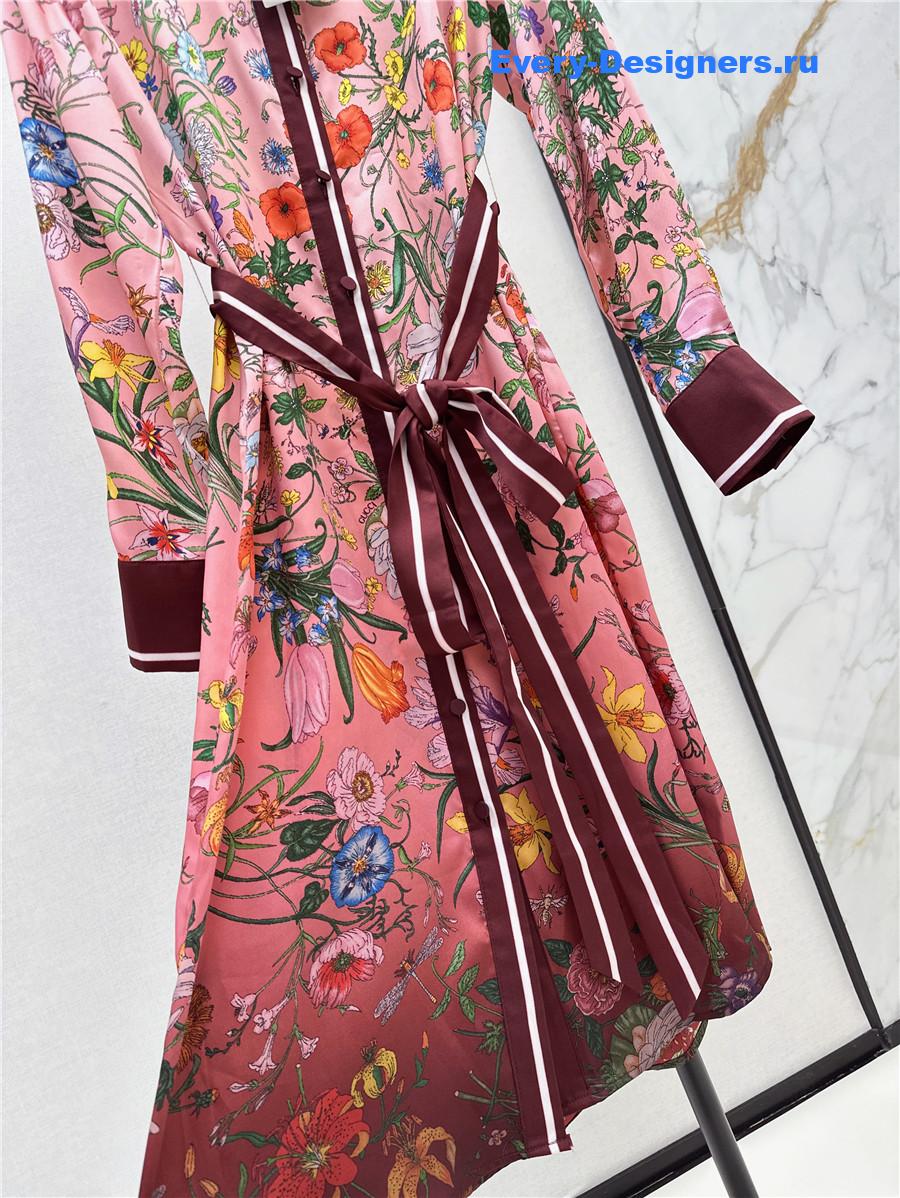 Gvc*1 gradient flora silk shirt dress