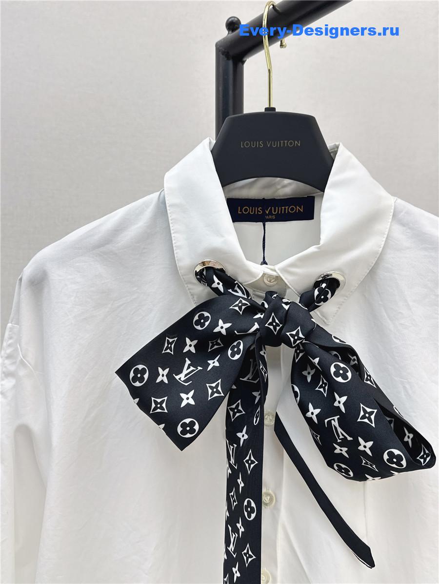 l0vis Vvtt0n monogram scarf shirt dress
