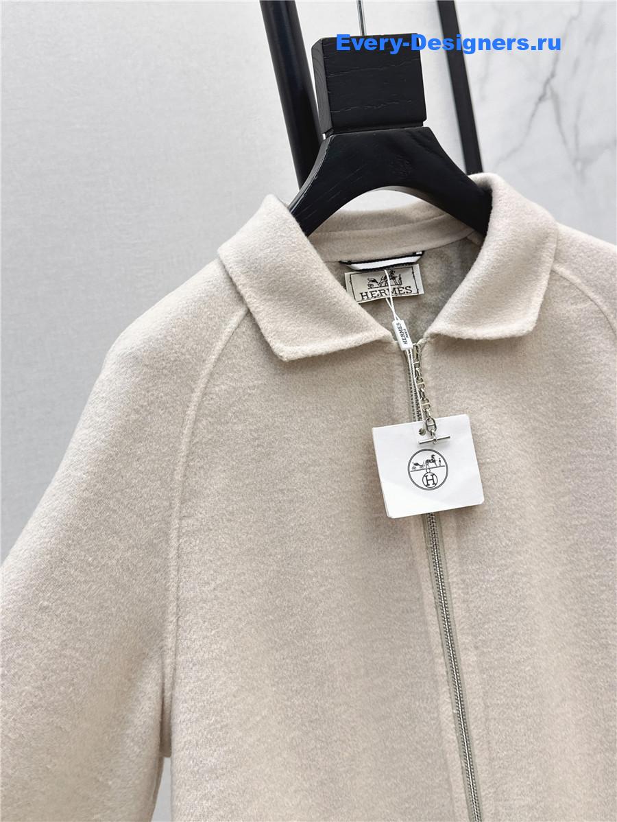 H**me5 beige double cashmere long coat