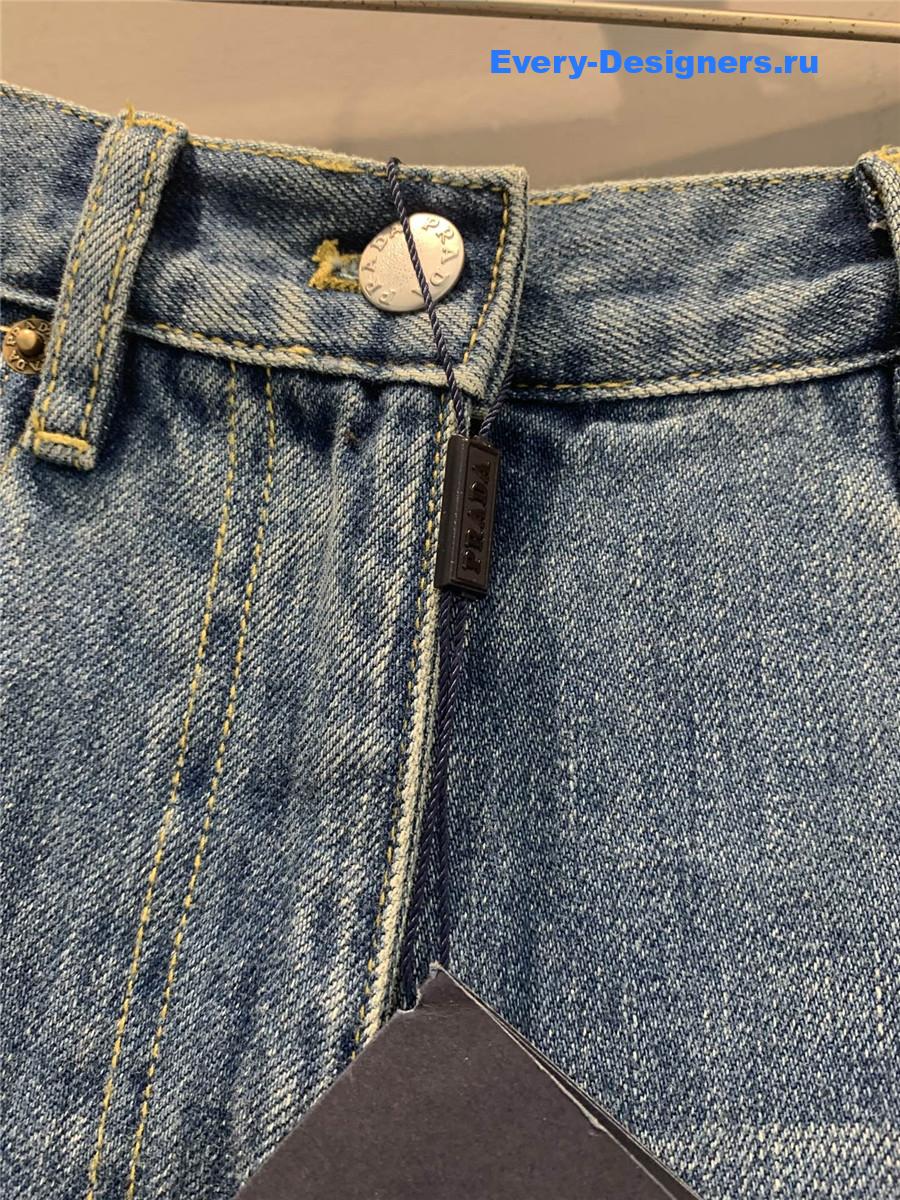 Pra*a sky blue denim shorts