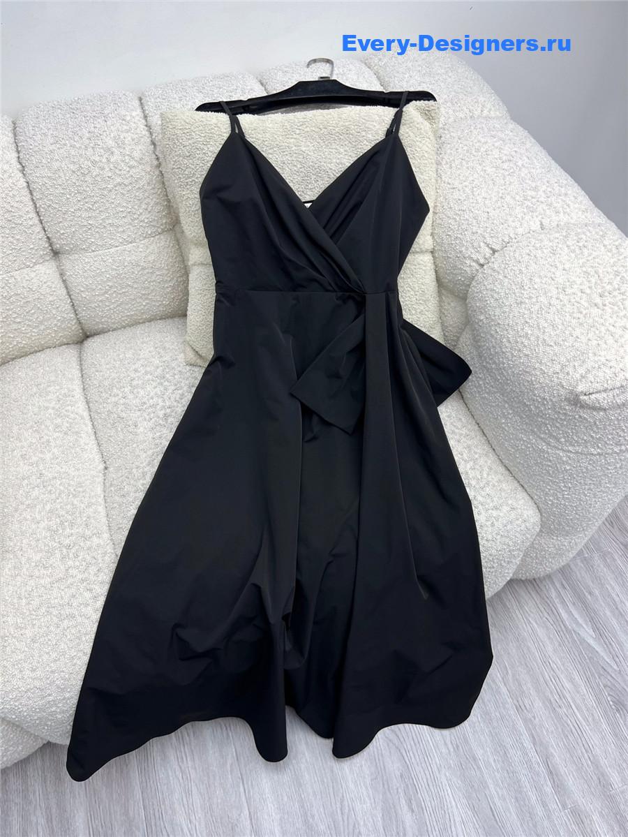 D10r black wrap midi dress