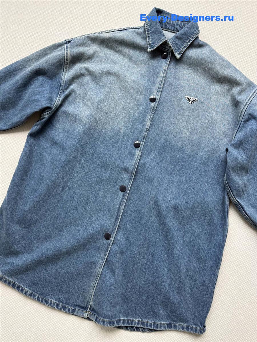 Pra*a oversize blue denim shirt