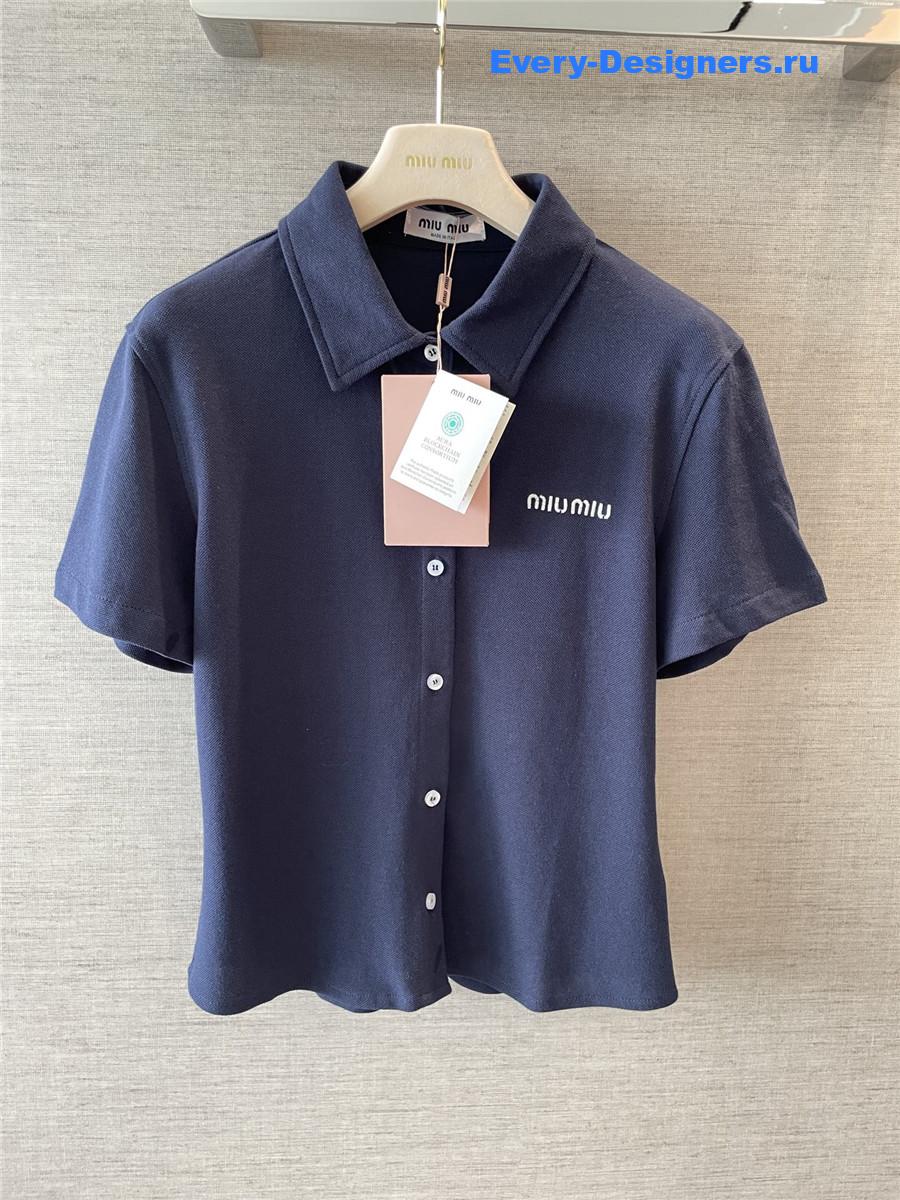 Miu Miu Blue Button Up Top