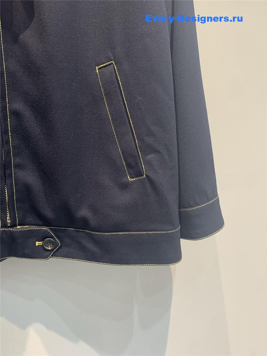 Miu Miu Sapphire Denim & Leather Blouson
