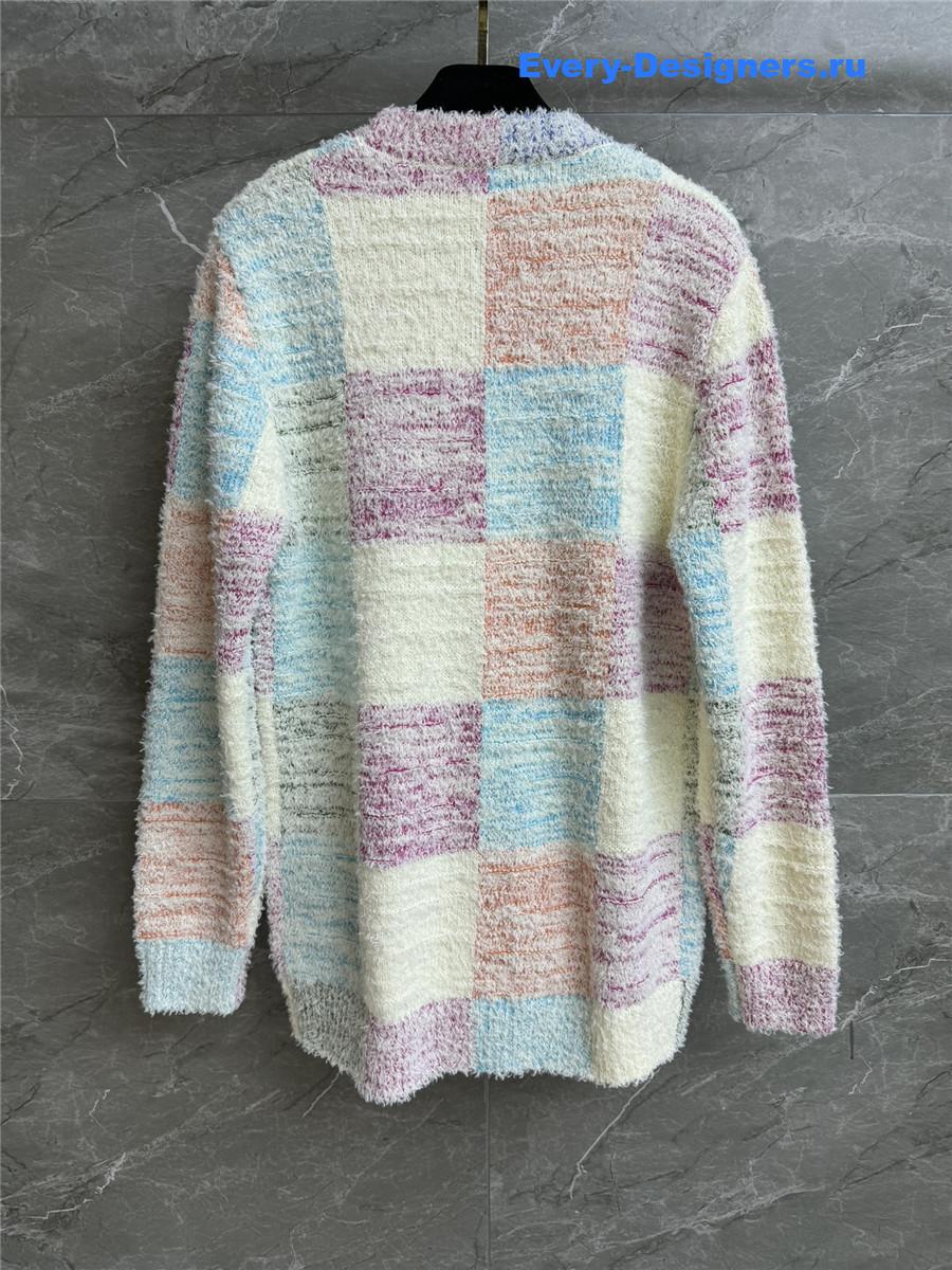 Ch**el coco gradient plaid cardigan