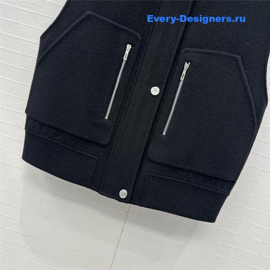 H**me5 black sleeveless bomber jacket