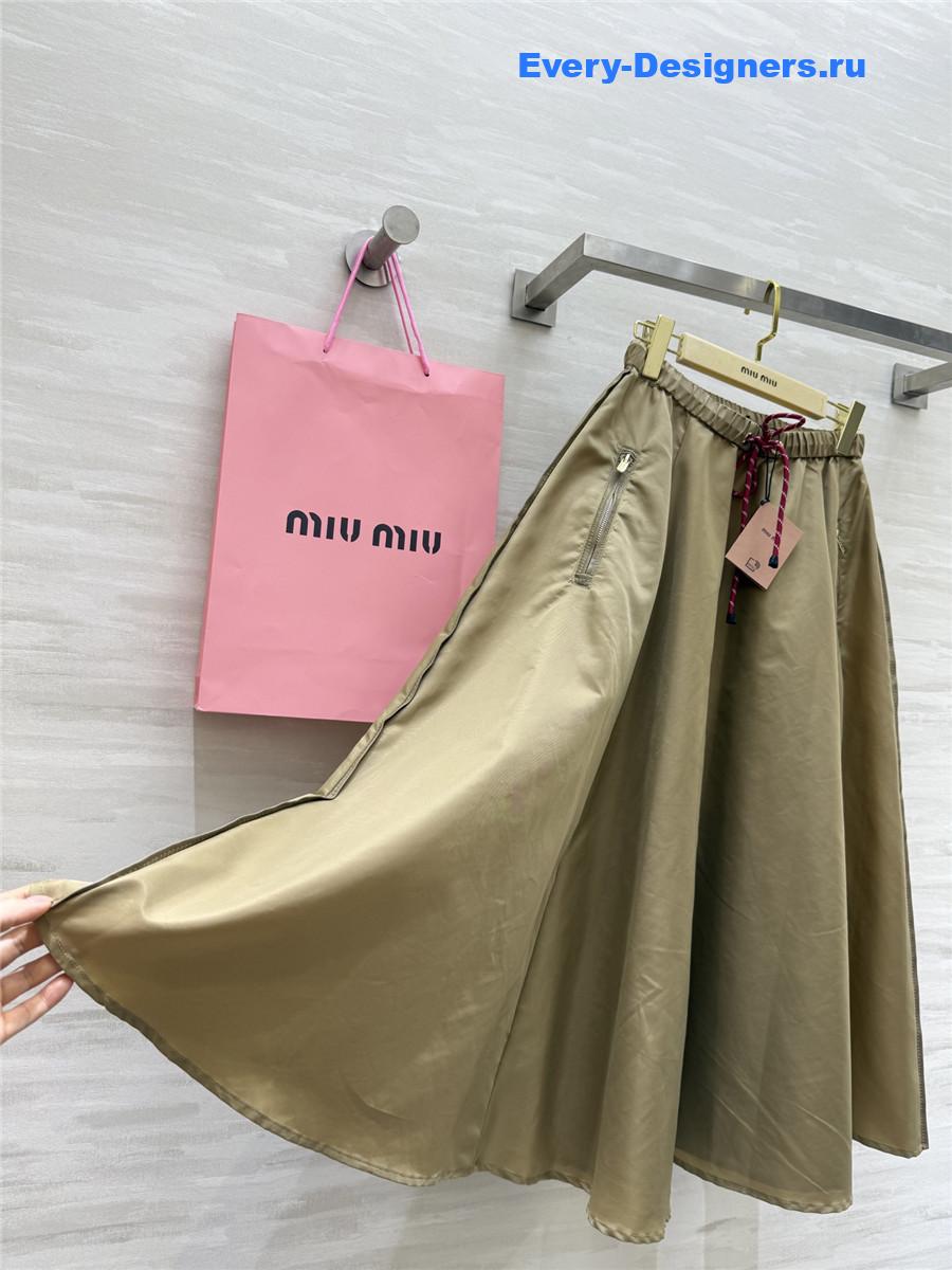 Miu Miu Clay Grey Technical Skirt