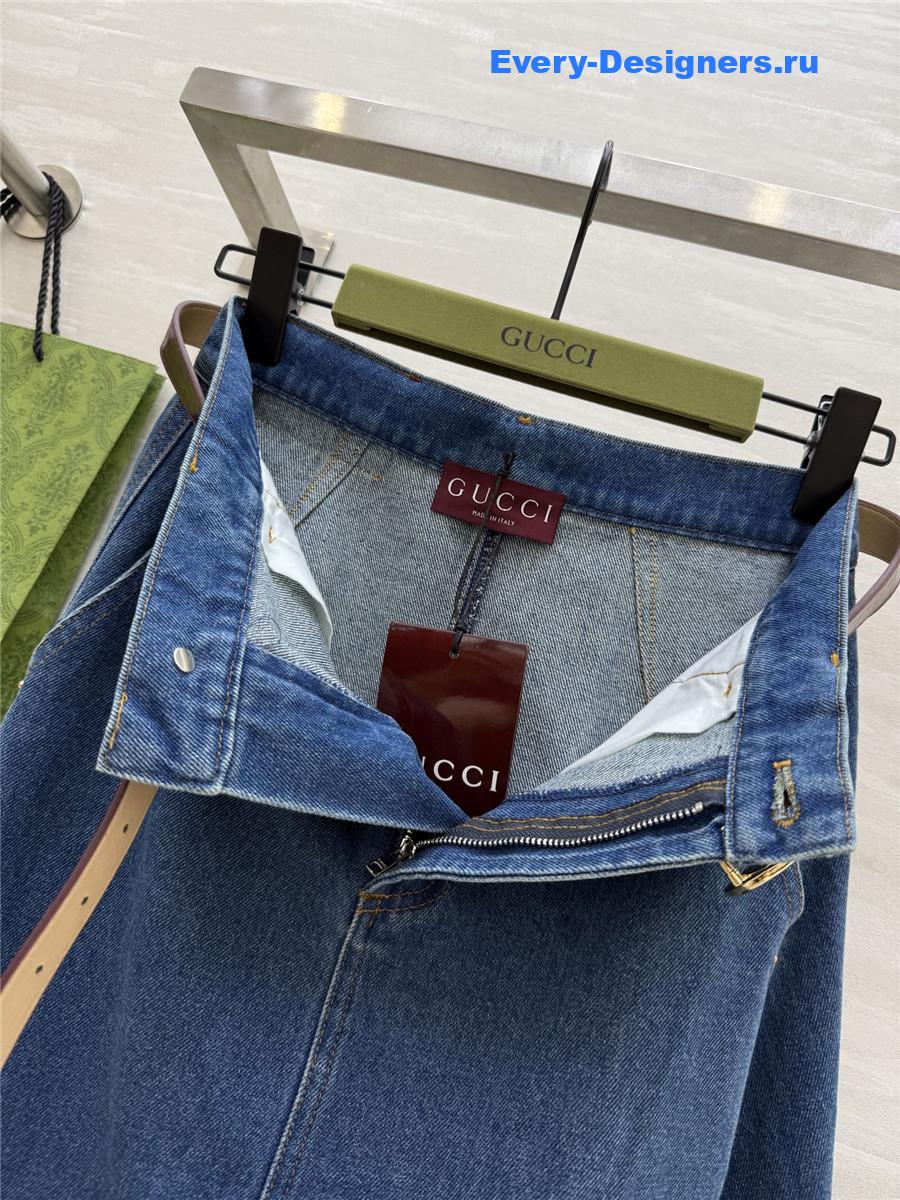 Gvc*1 blue denim flare skirt