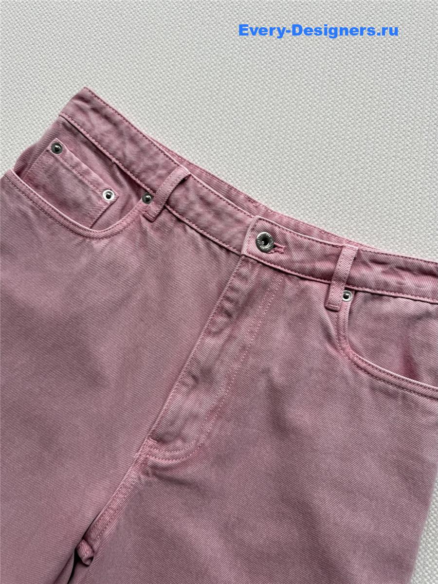 Miu Miu Pink Washed High-Waist Jeans