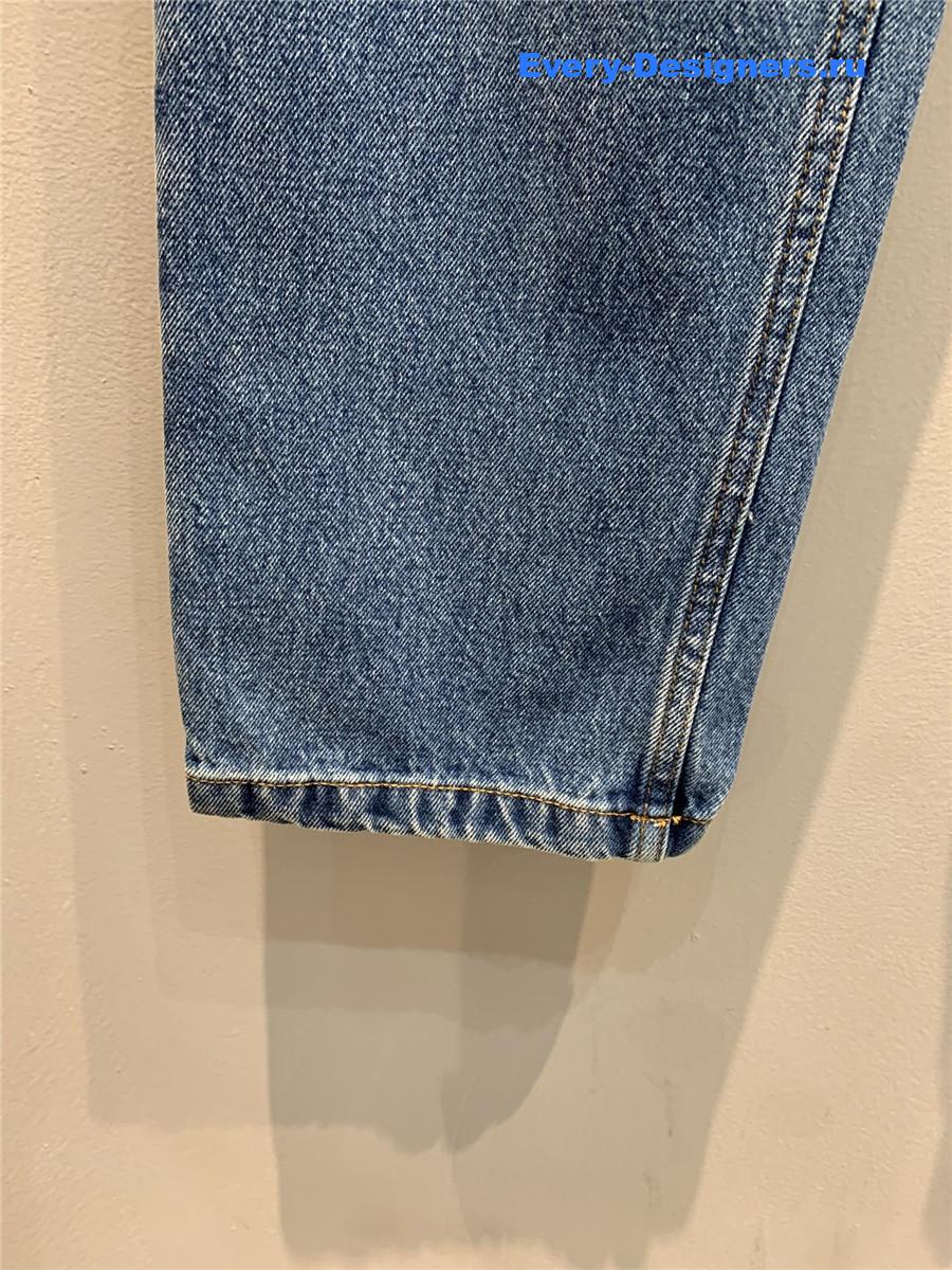 Pra*a high straight leg jeans in mid blue