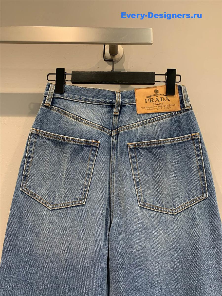 Pra*a high straight leg jeans in mid blue