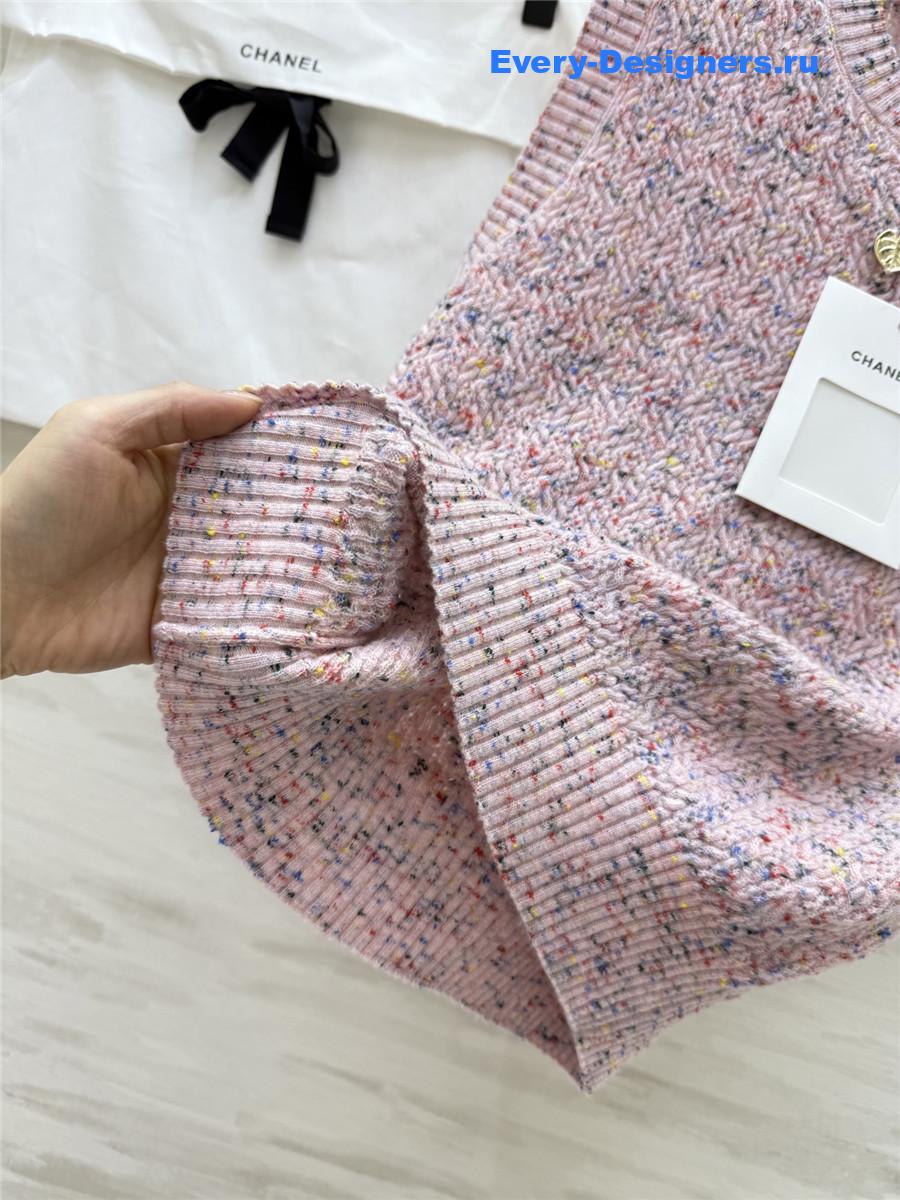 Ch**el pink wool woven vest