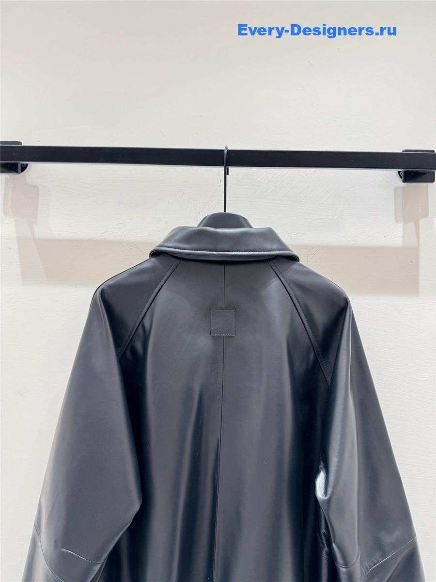 L0ew* black nappa lambskin balloon jacket