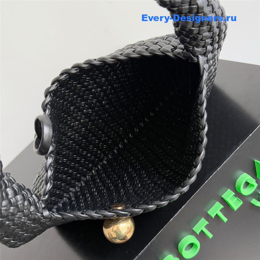 b0tt*ga Ven*ta black tosca intreccio leather shoulder bag