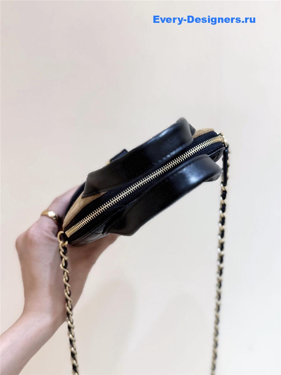 Ch**el beige & black suede small shopping bag