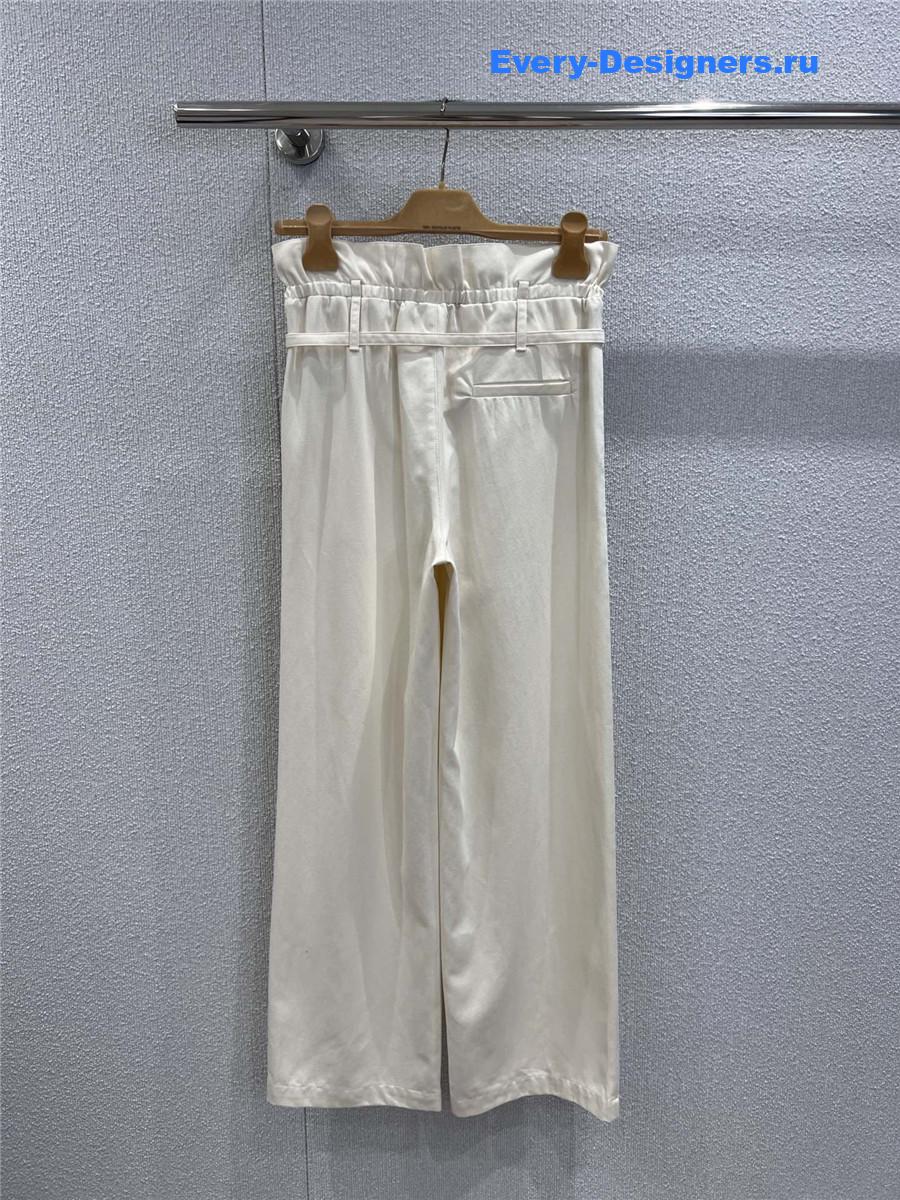 Miu Miu Floral Waistband Lace-Up Trousers