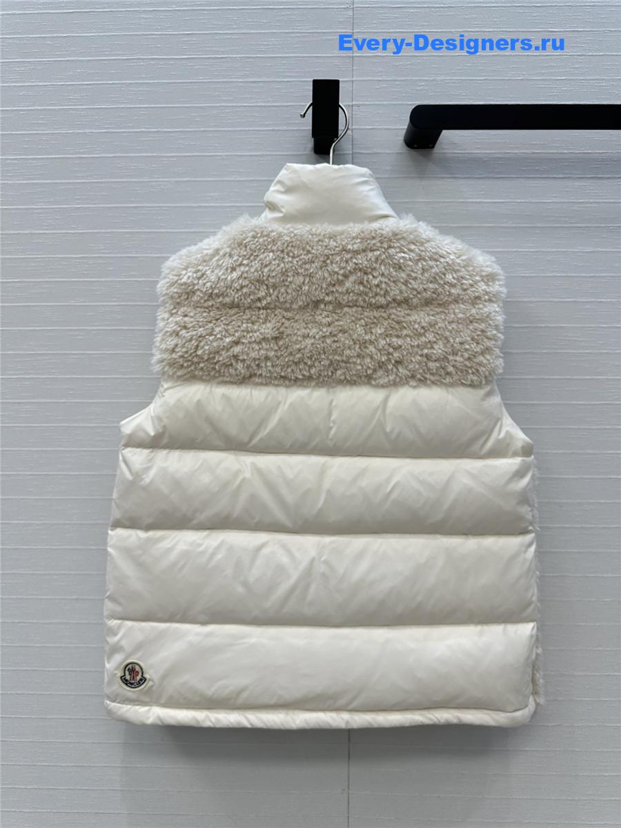 Moncler Beige Planeze Teddy Down Vest