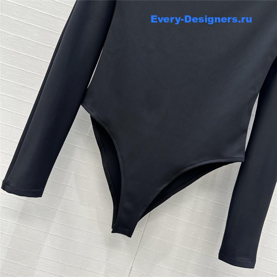 Alaia Black Long Sleeve Bodysuit