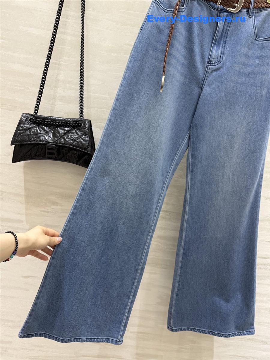 L0ew* braided belt straight jeans
