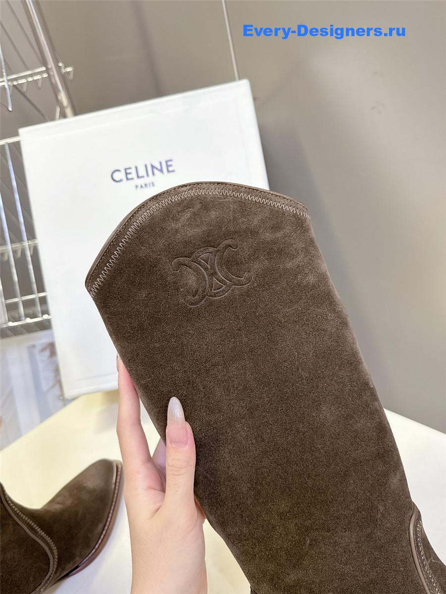 Ce1i*e brown suede knee-high boots