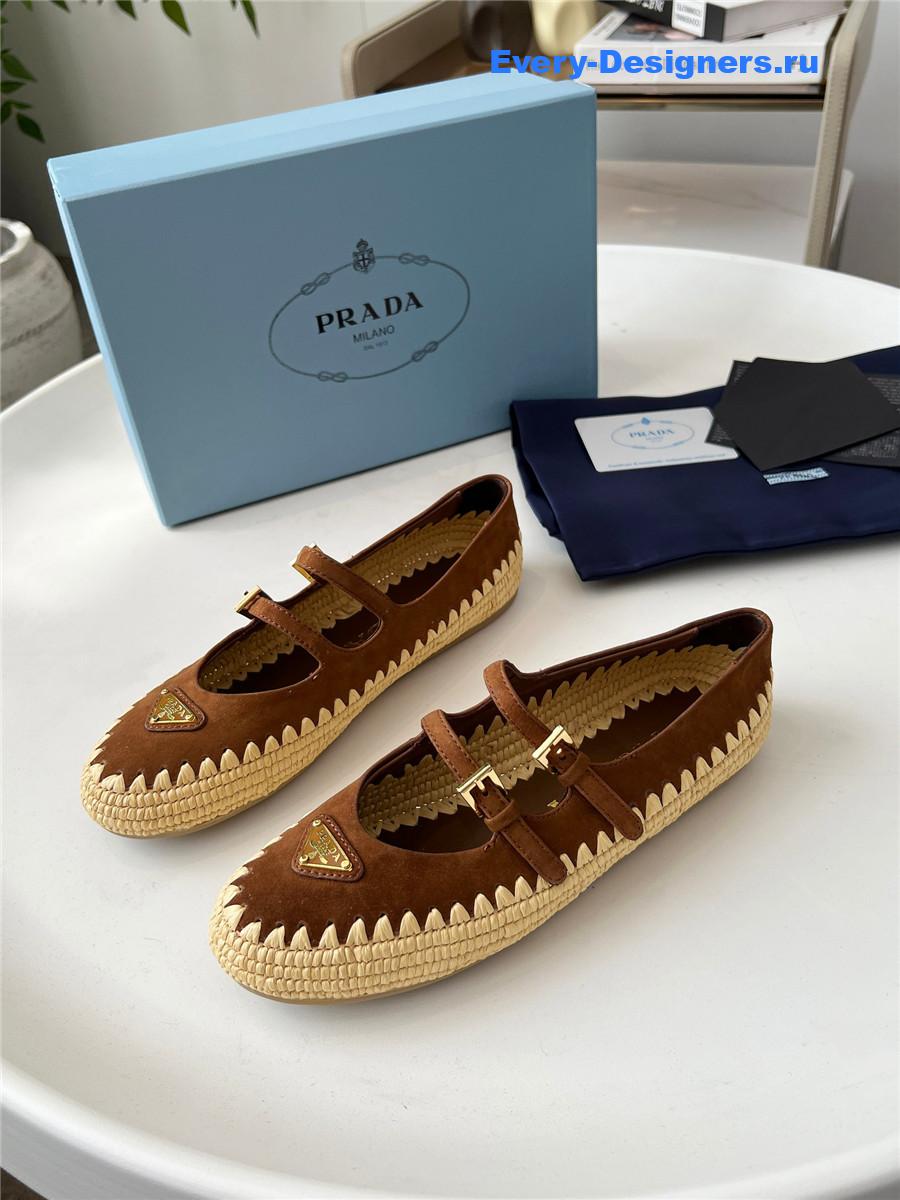 Pra*a brown espadrille mary jane