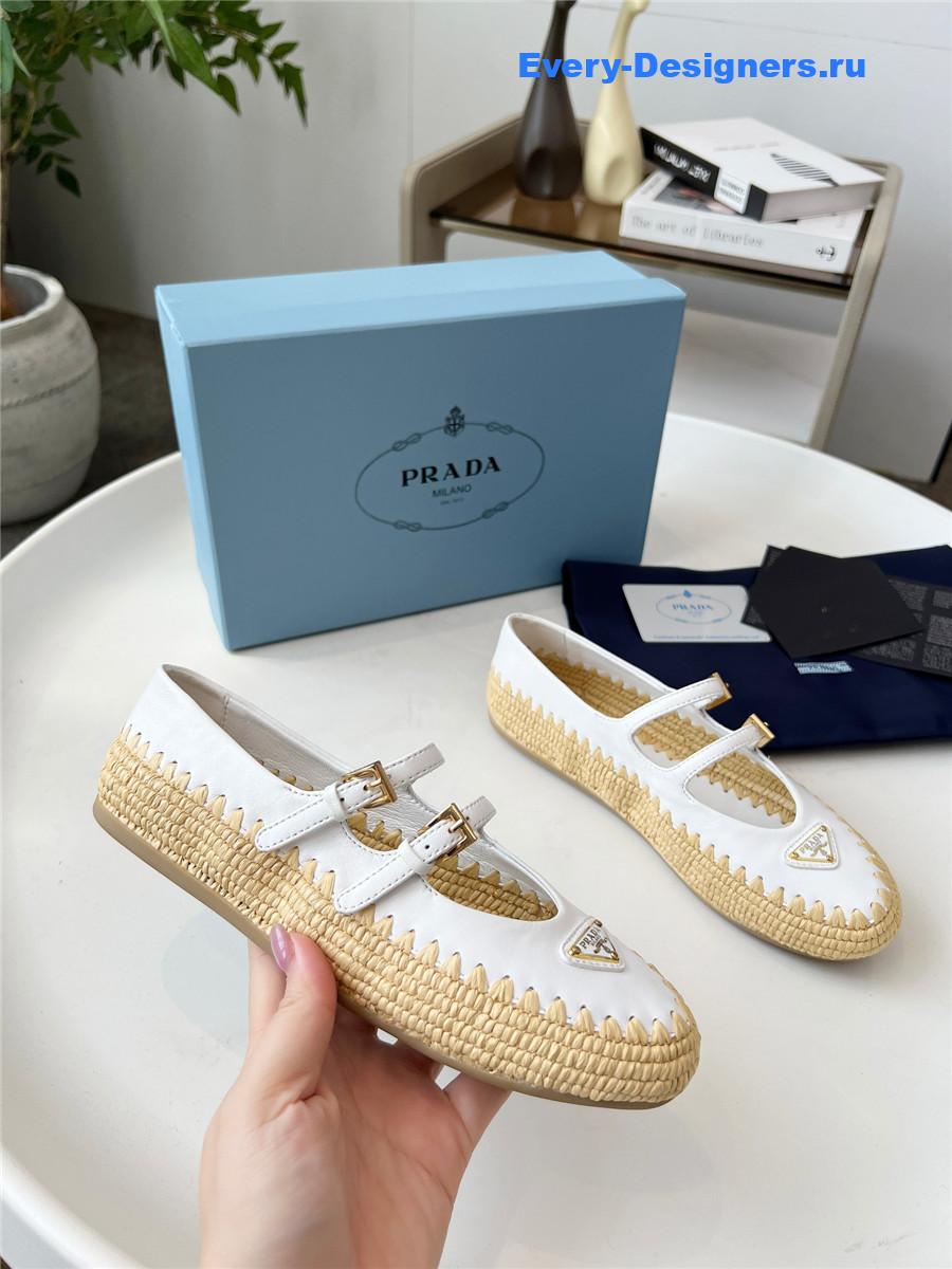 Pra*a white espadrille mary jane