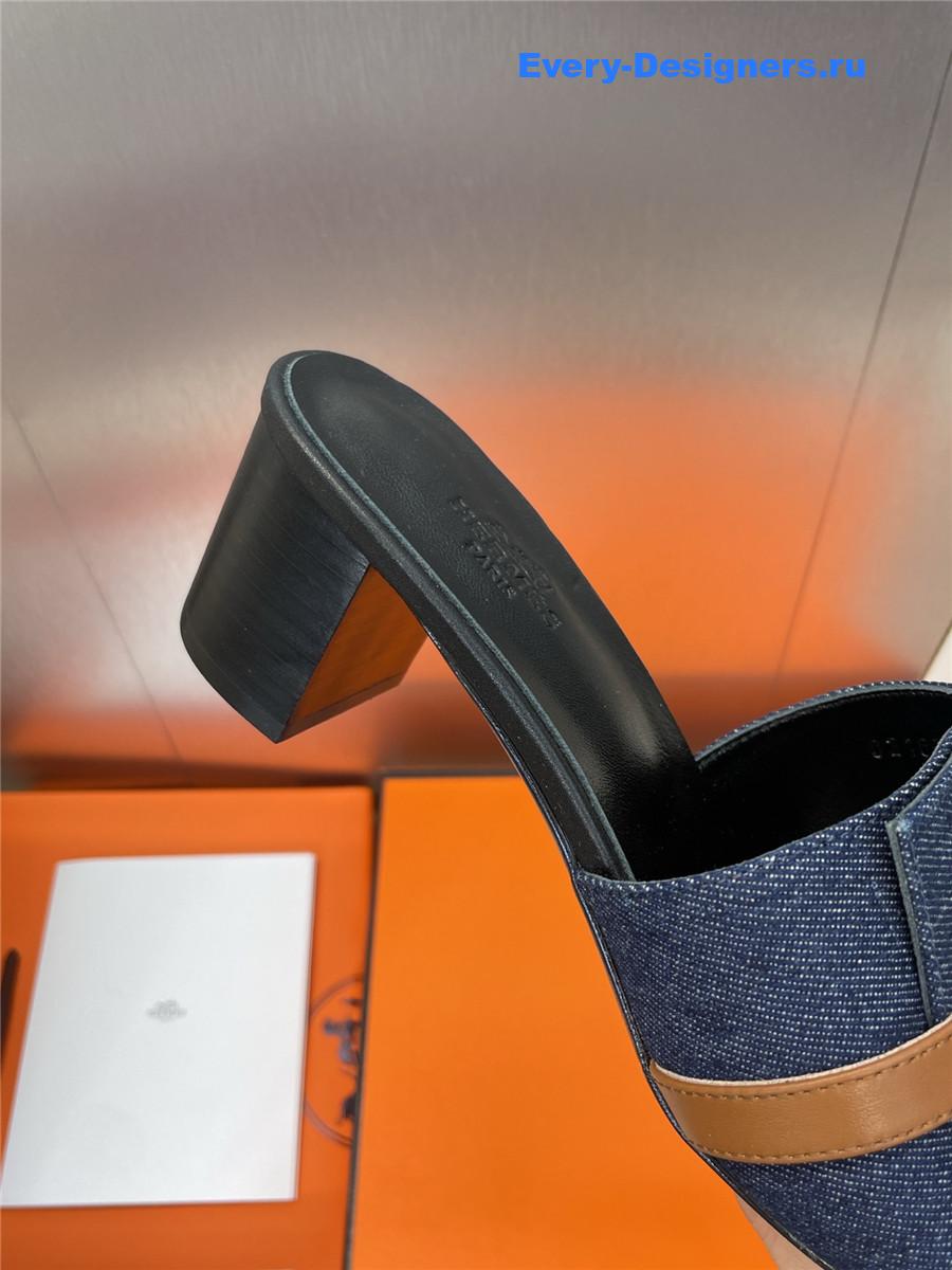 H**me5 gigi 50 blue leather slides