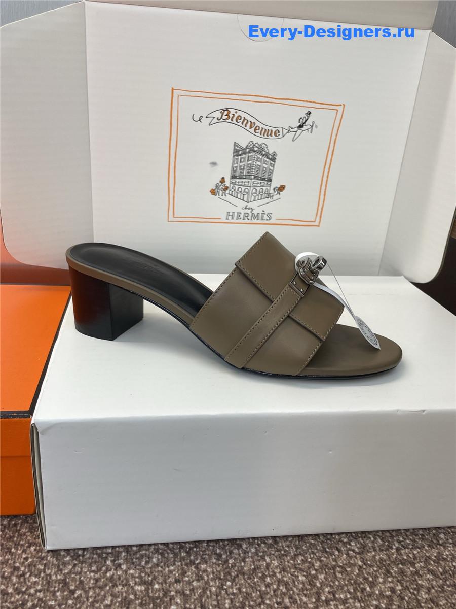 H**me5 gigi 50 green leather slides
