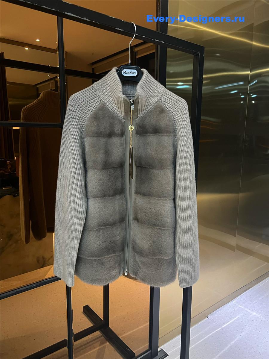 L0r0 P1ana grey mink cashmere coat