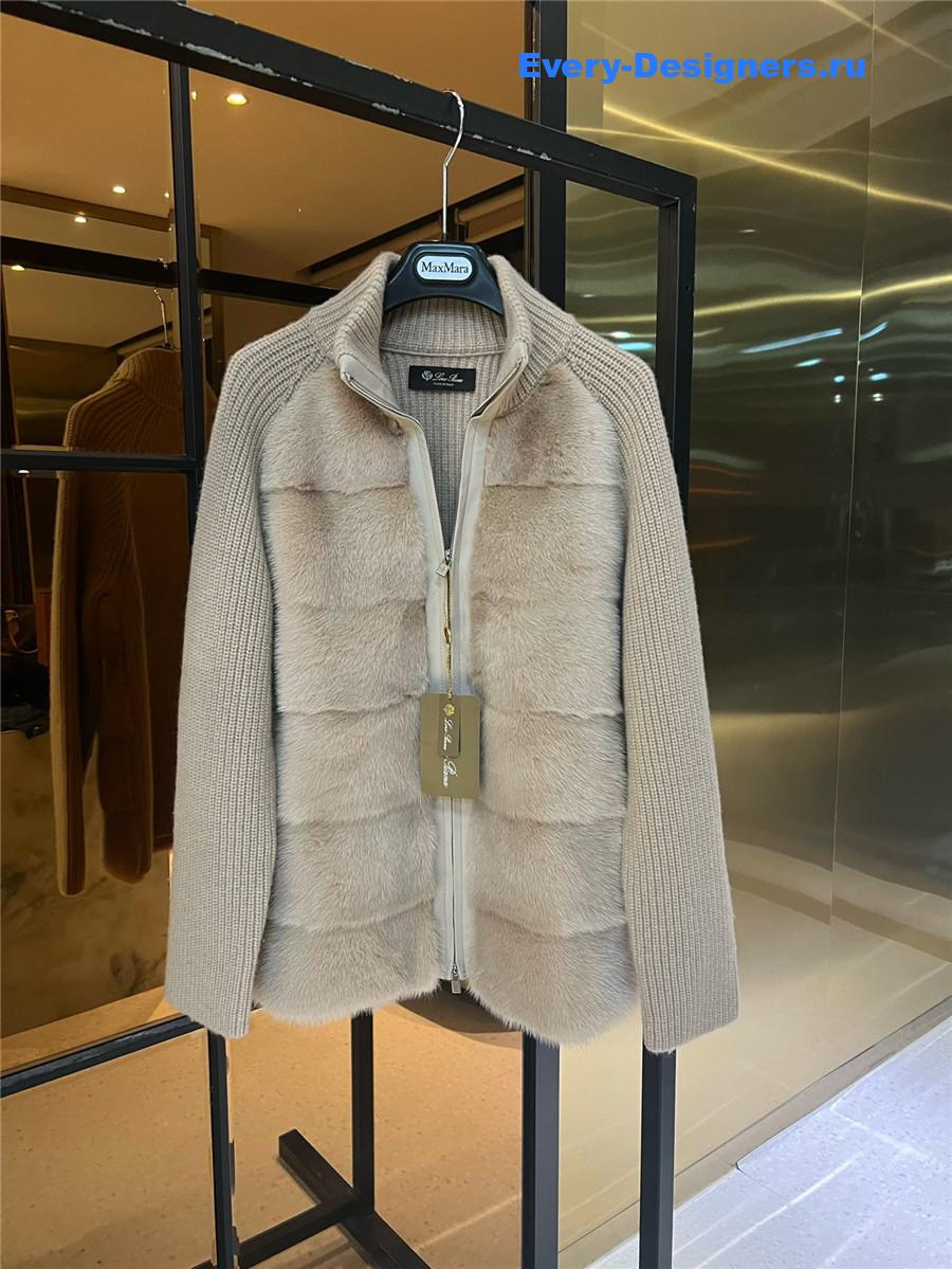 L0r0 P1ana beige mink cashmere coat