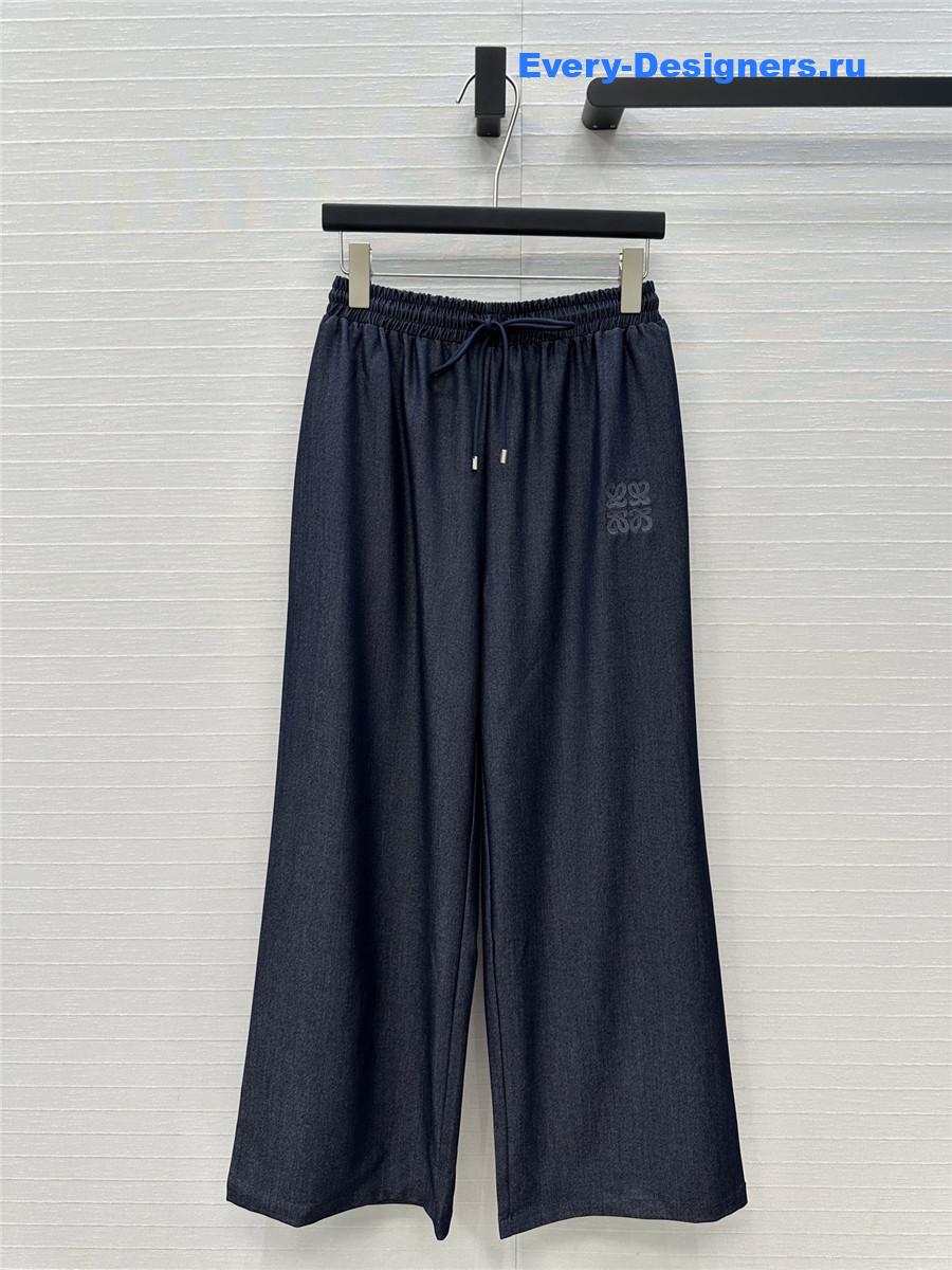 L0ew* blue denim drawstring pants