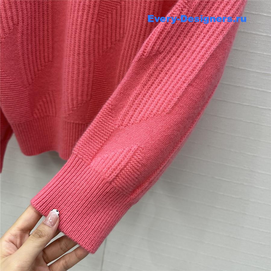 H**me5 logo jacquard pink cashmere sweater