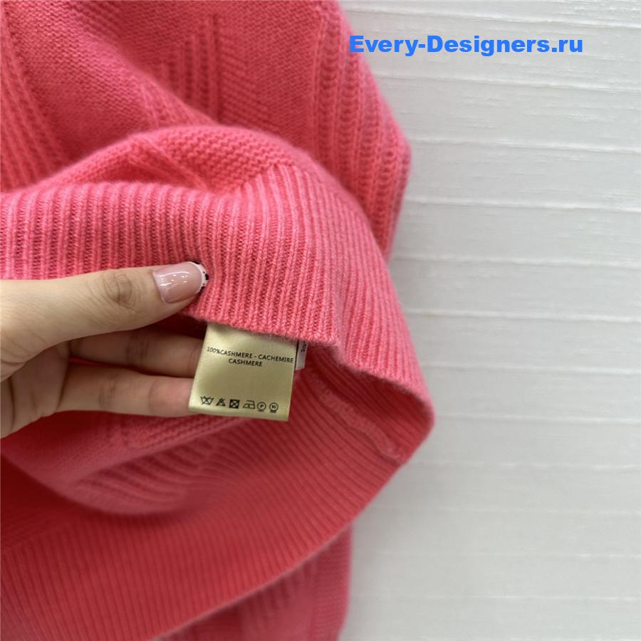 H**me5 logo jacquard pink cashmere sweater