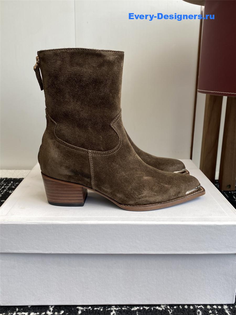 Ce1i*e womens brown suede zipped boots