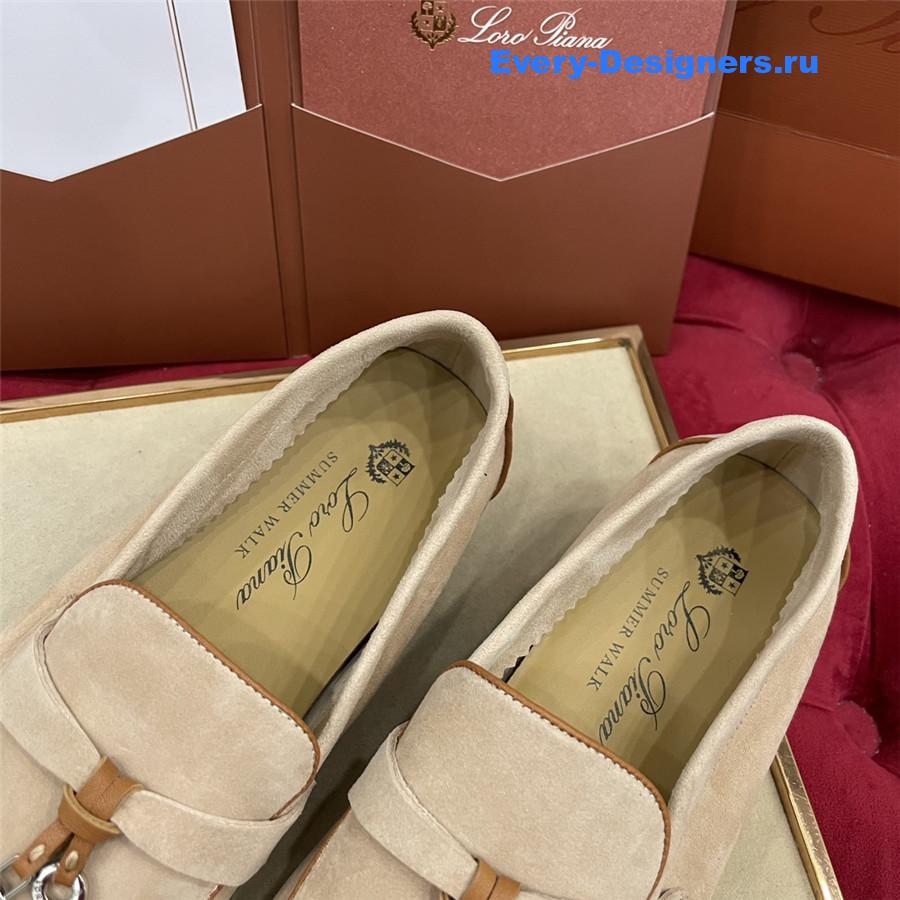 L0r0 P1ana beige suede walk loafers