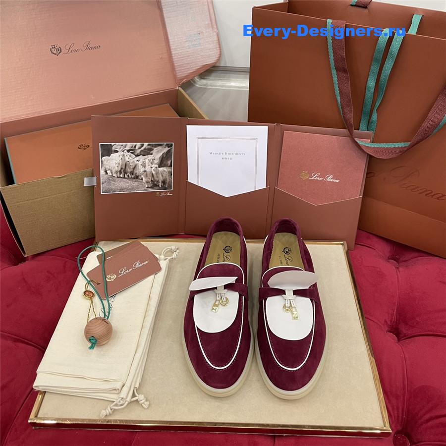 L0r0 P1ana purple suede walk loafers