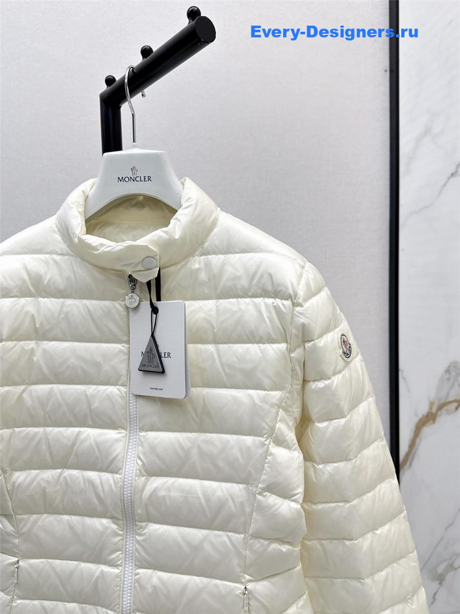Moncler White Abderos Short Down Jacket
