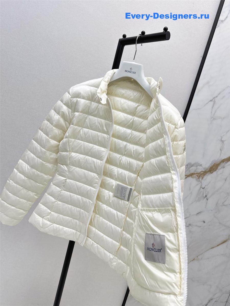 Moncler White Abderos Short Down Jacket