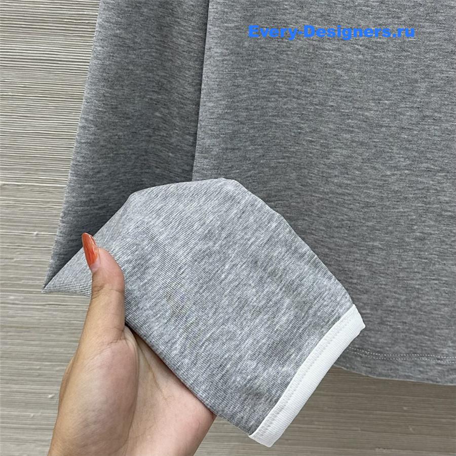 Miu Miu Grey Cropped Wool Sweater