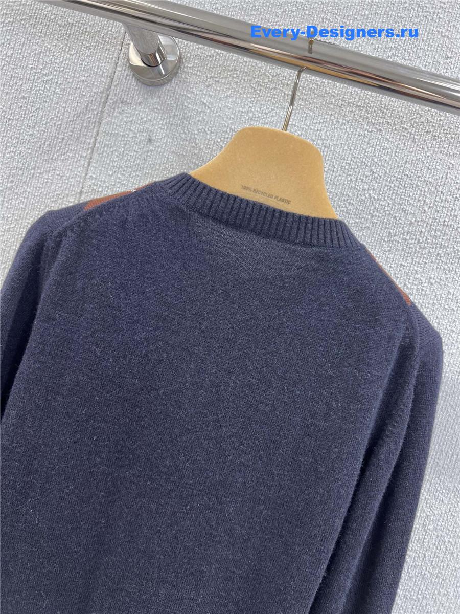 Miu Miu Navy Cashmere Polo Shirt