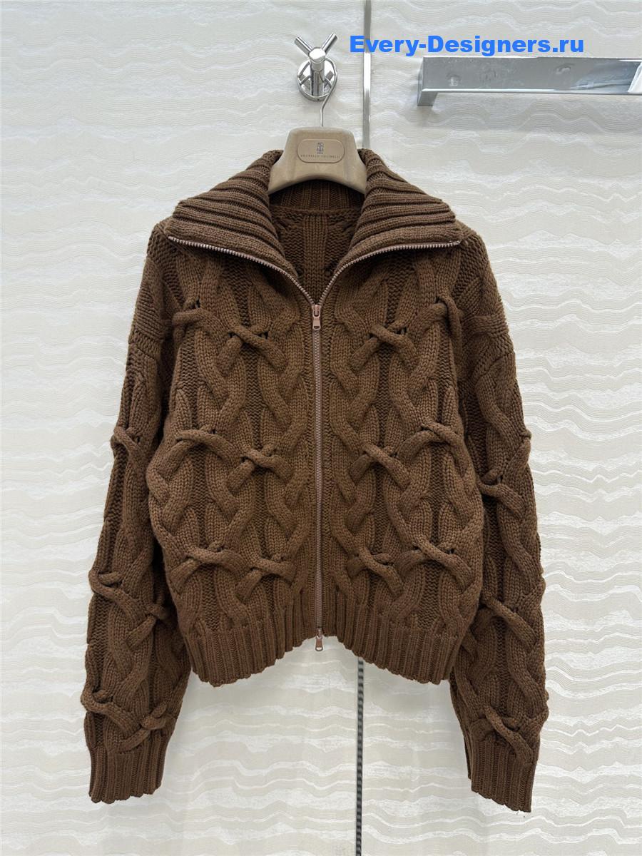 BC Alpaca Cashmere Zip-Up Cardigan
