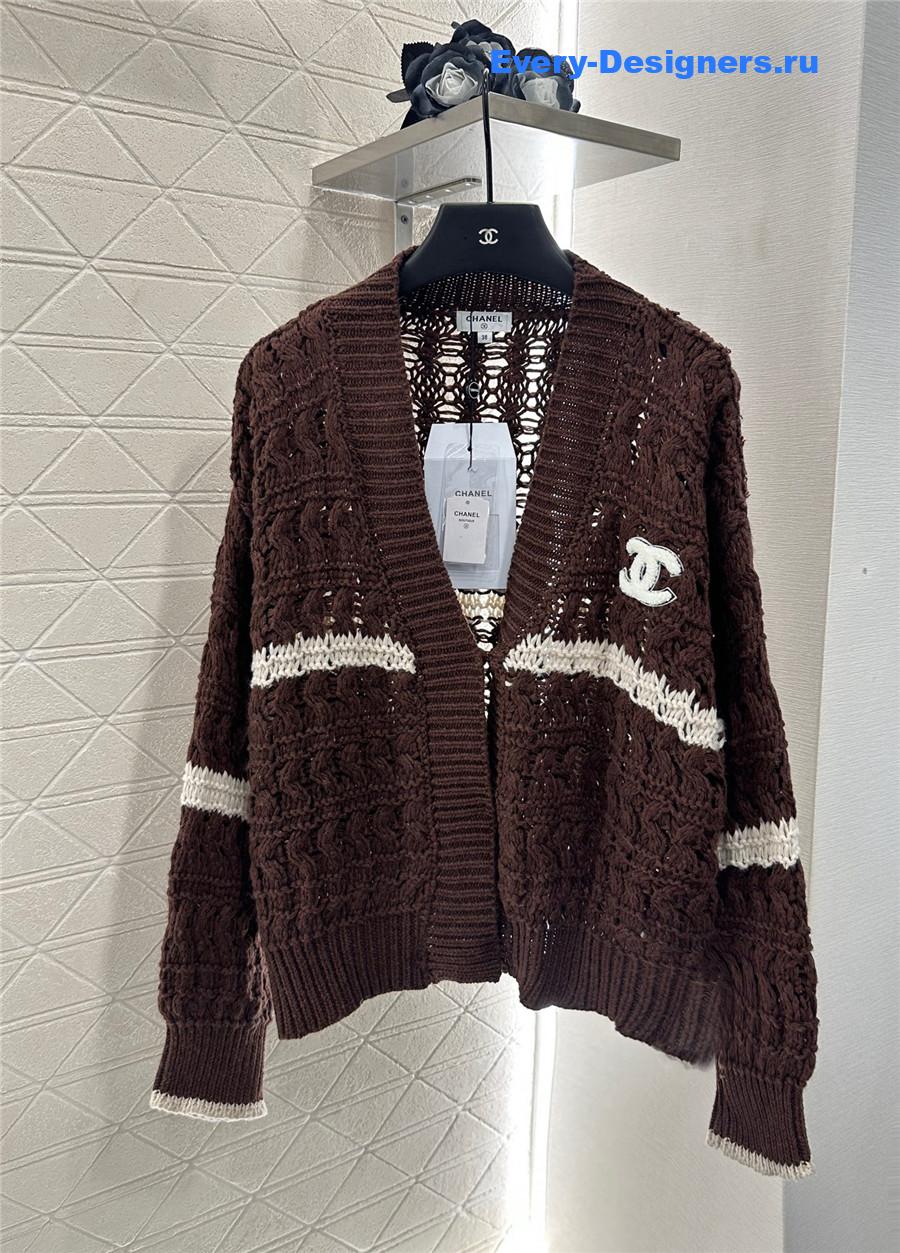 Ch**el embroidered v-neck cardigan