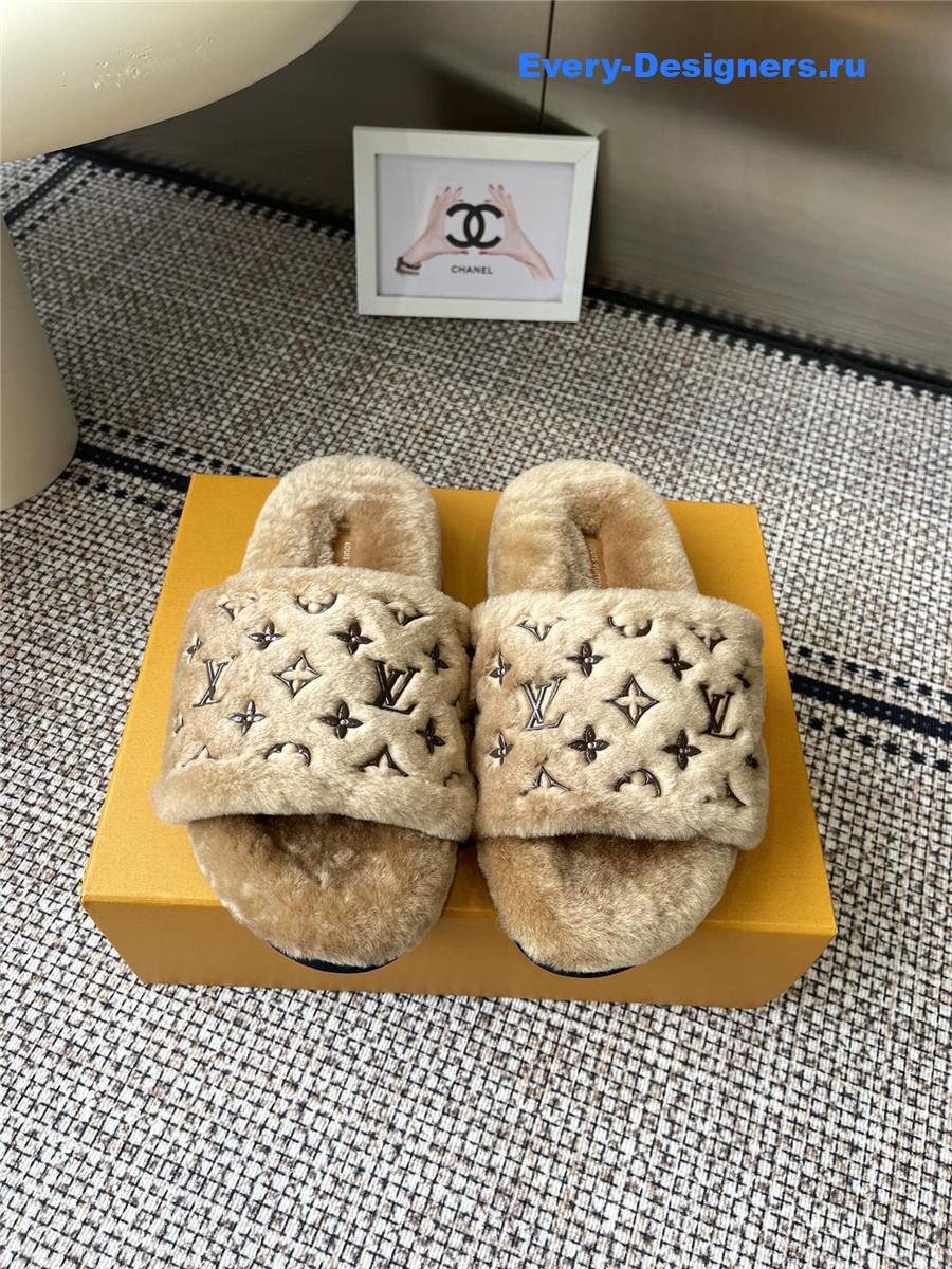 l0vis Vvtt0n brown wool platform slippers