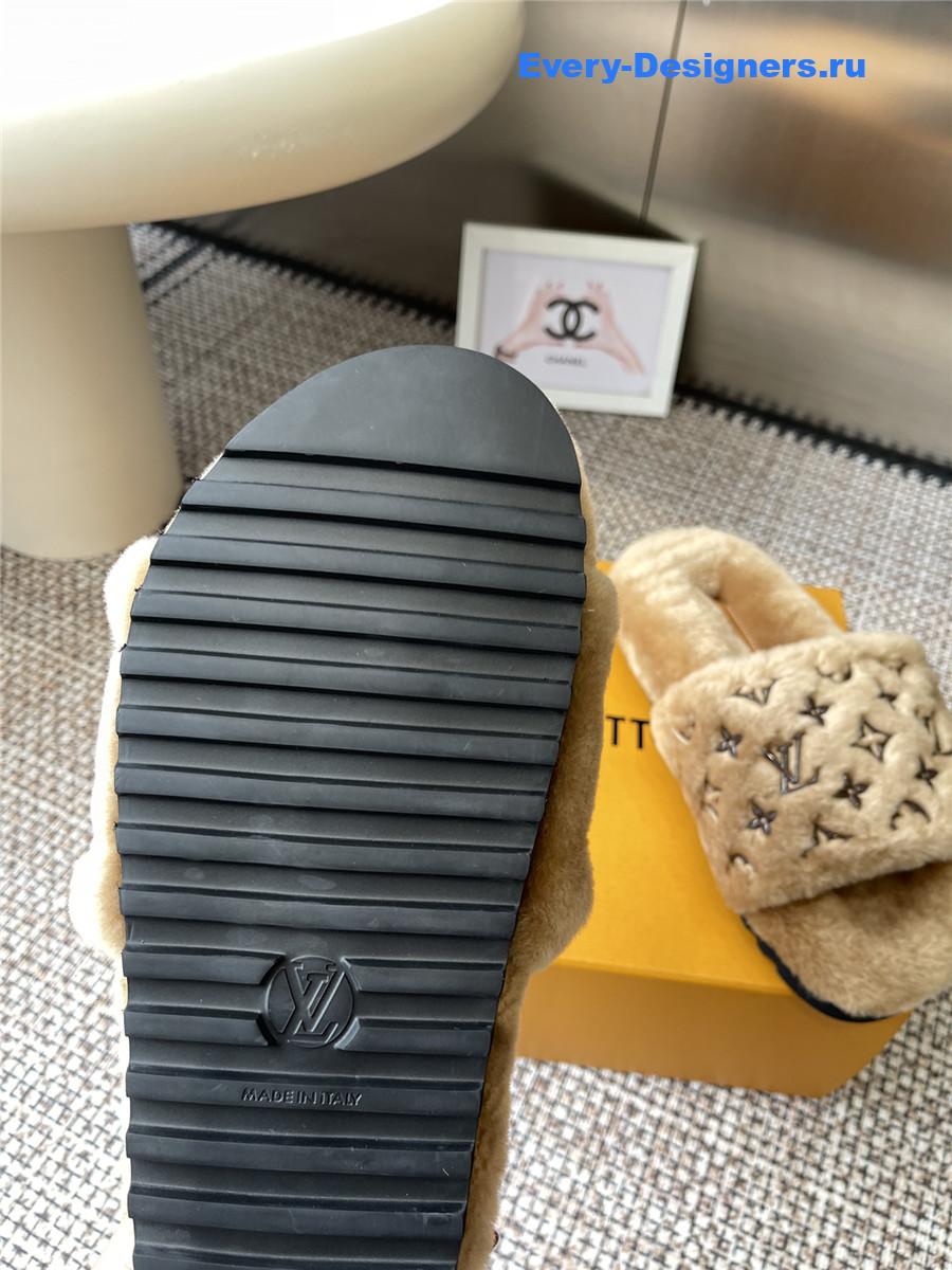 l0vis Vvtt0n brown wool platform slippers