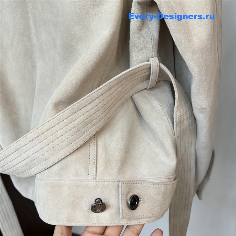 D10r beige suede shirt jacket