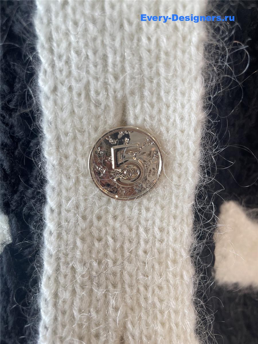 Ch**el black wool cashmere cardigan
