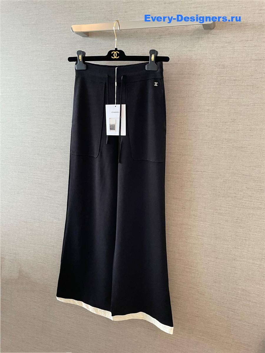 Ch**el black straight-fit pants
