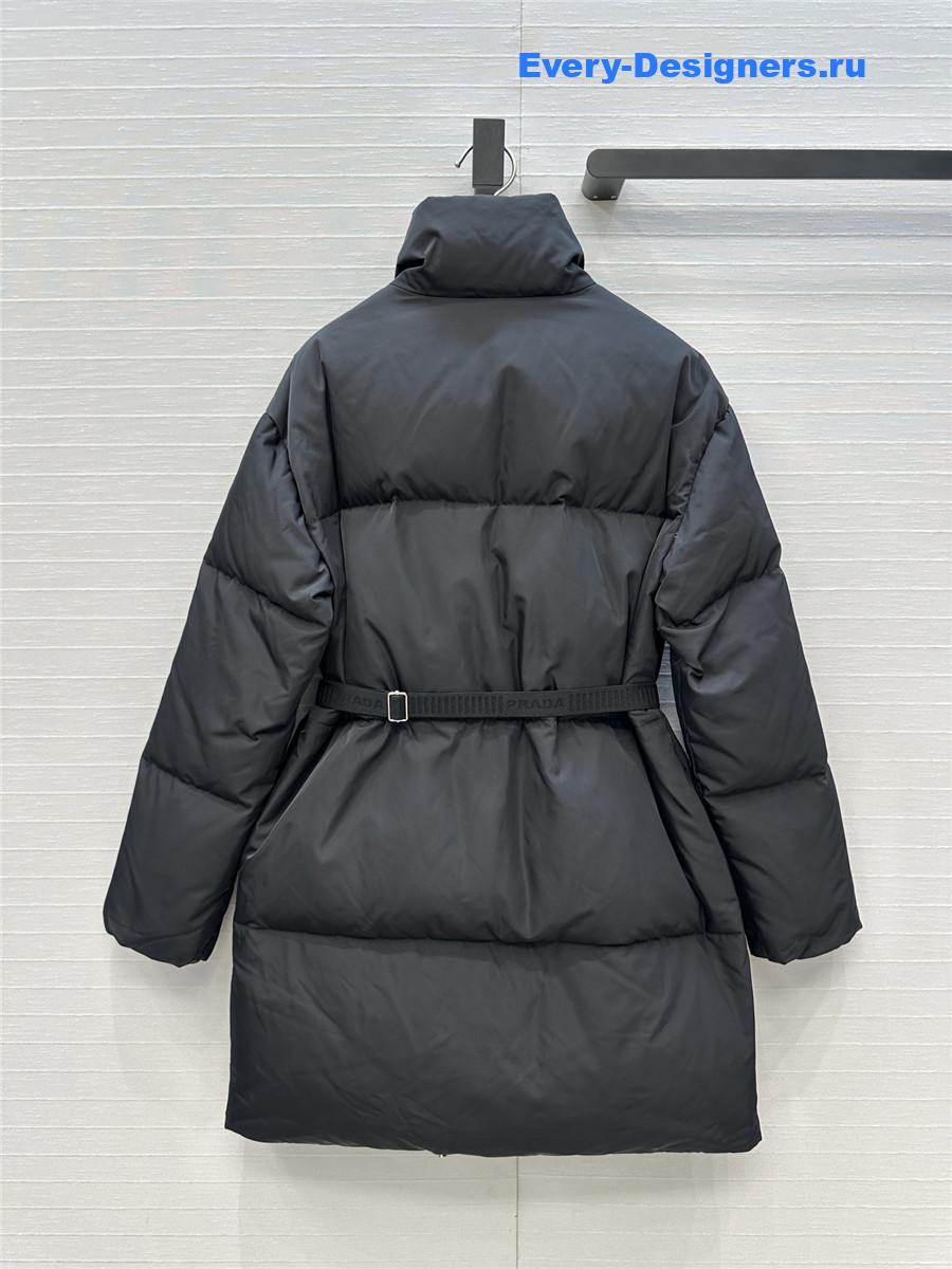 Pra*a re-nylon gabardine hooded down coat