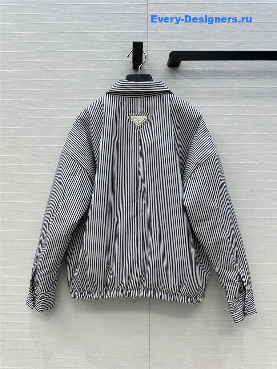 Pra*a striped poplin blouson jacket